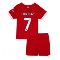 Fotballdrakt Barn Liverpool Luis Diaz #7 Hjemmedraktsett 2023-24 Kortermet (+ Korte bukser)